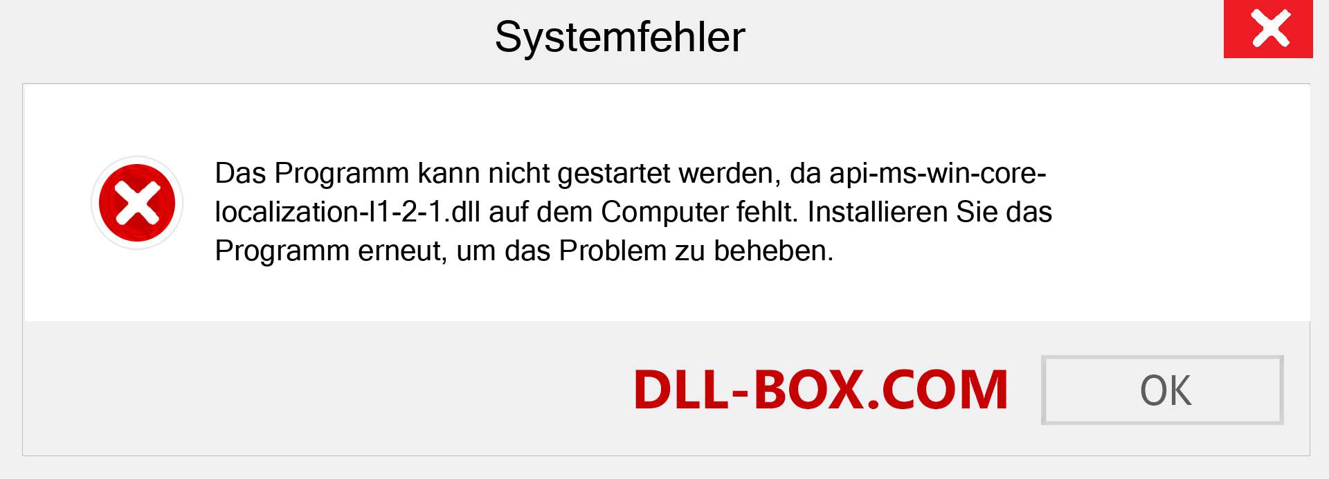 api-ms-win-core-localization-l1-2-1.dll-Datei fehlt?. Download für Windows 7, 8, 10 - Fix api-ms-win-core-localization-l1-2-1 dll Missing Error unter Windows, Fotos, Bildern